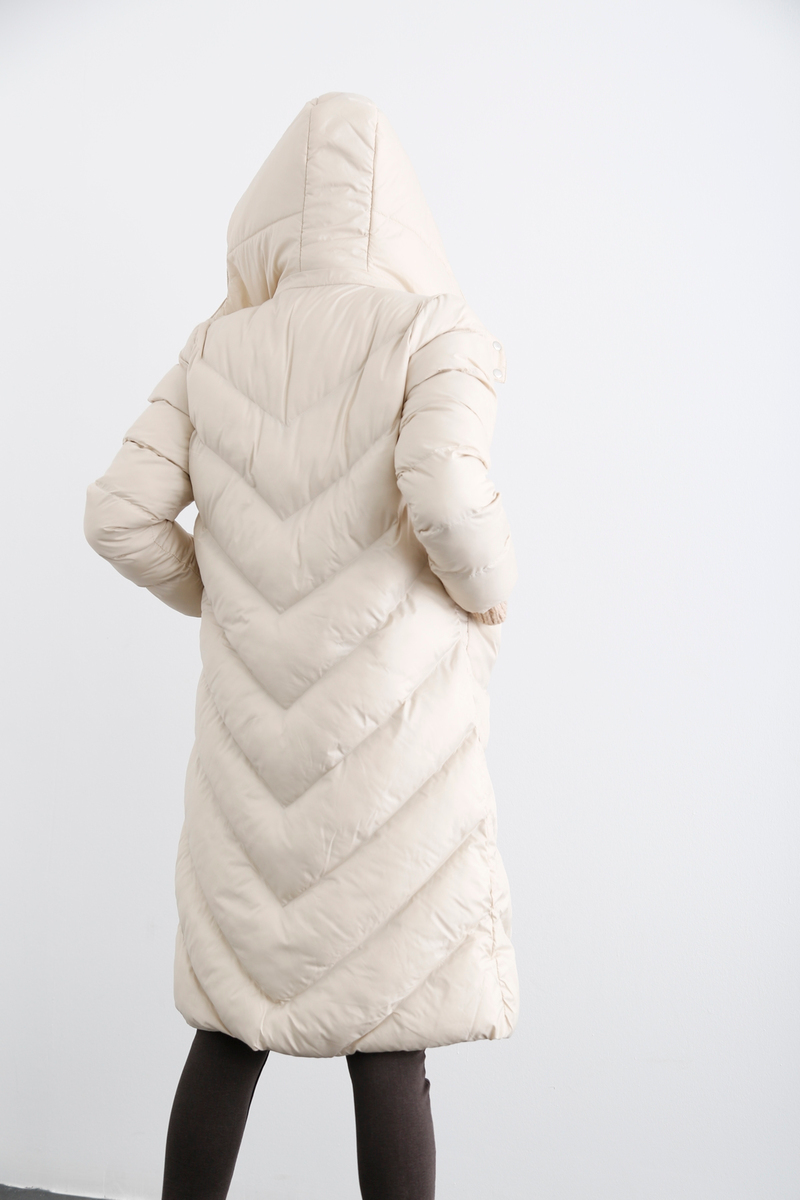 Bej Cepli Şişme Mont D89623