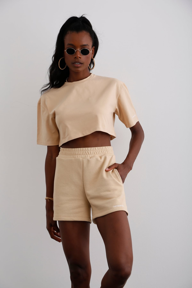 Bej Crop Tshirt 