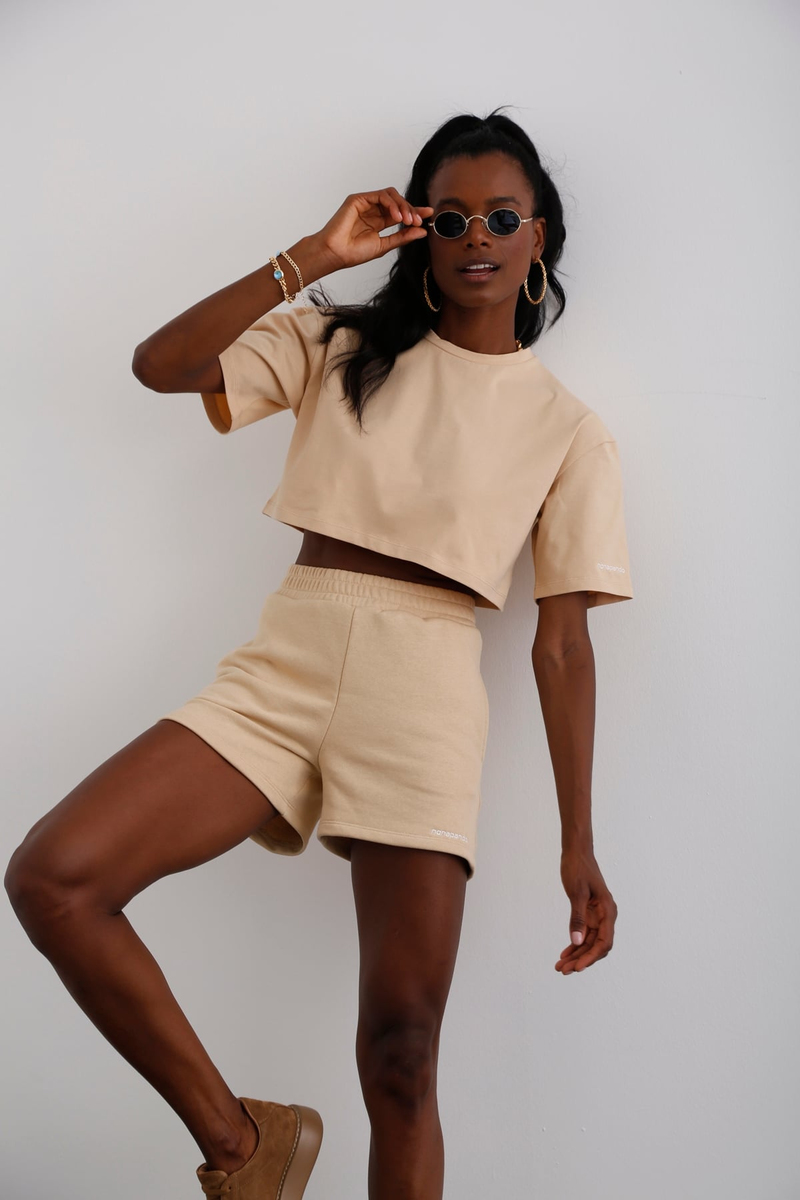 Bej Crop Tshirt 