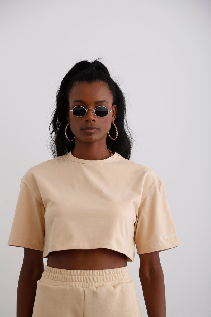 Bej Crop Tshirt 