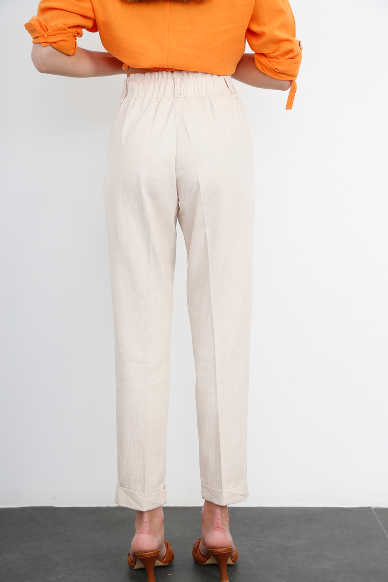 Bej Duble Paça Pantolon 50598