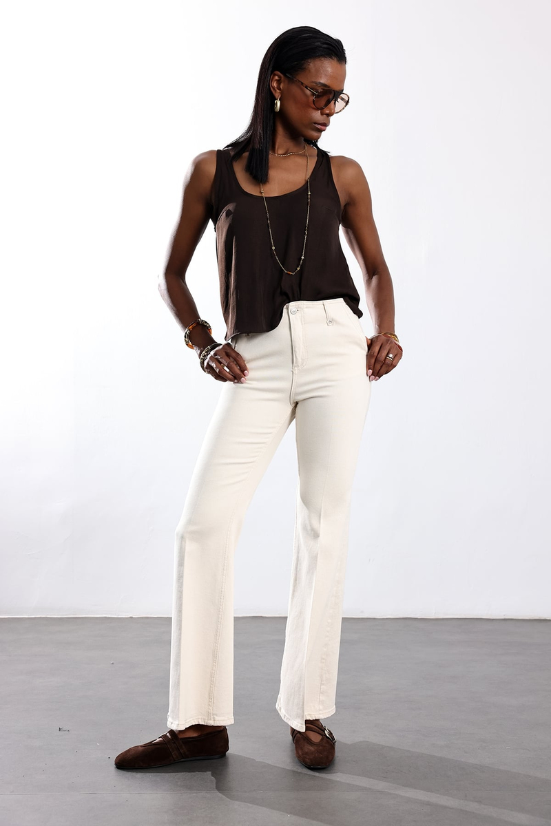 Bej Flare Jean 1033