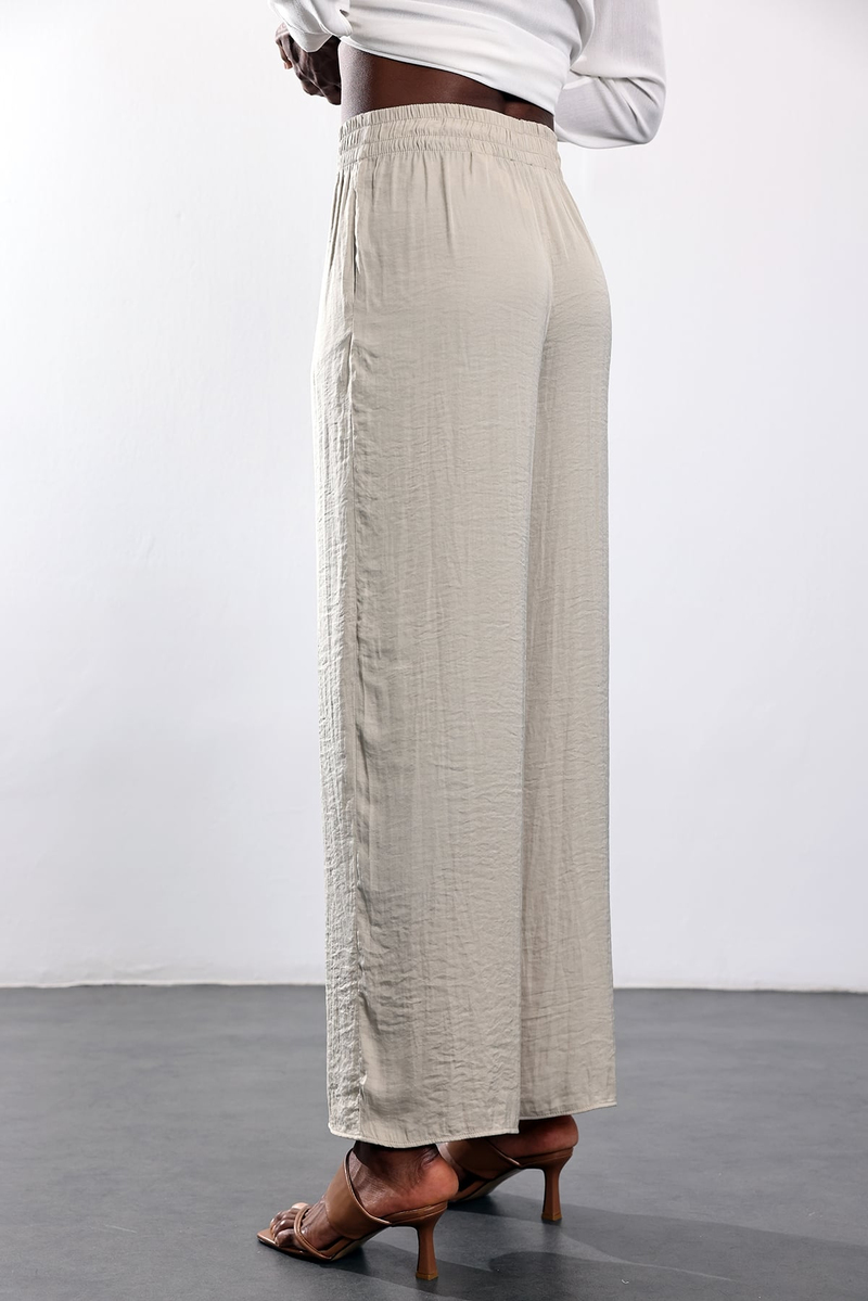 Bej İpek Görünümlü Pantolon 64646