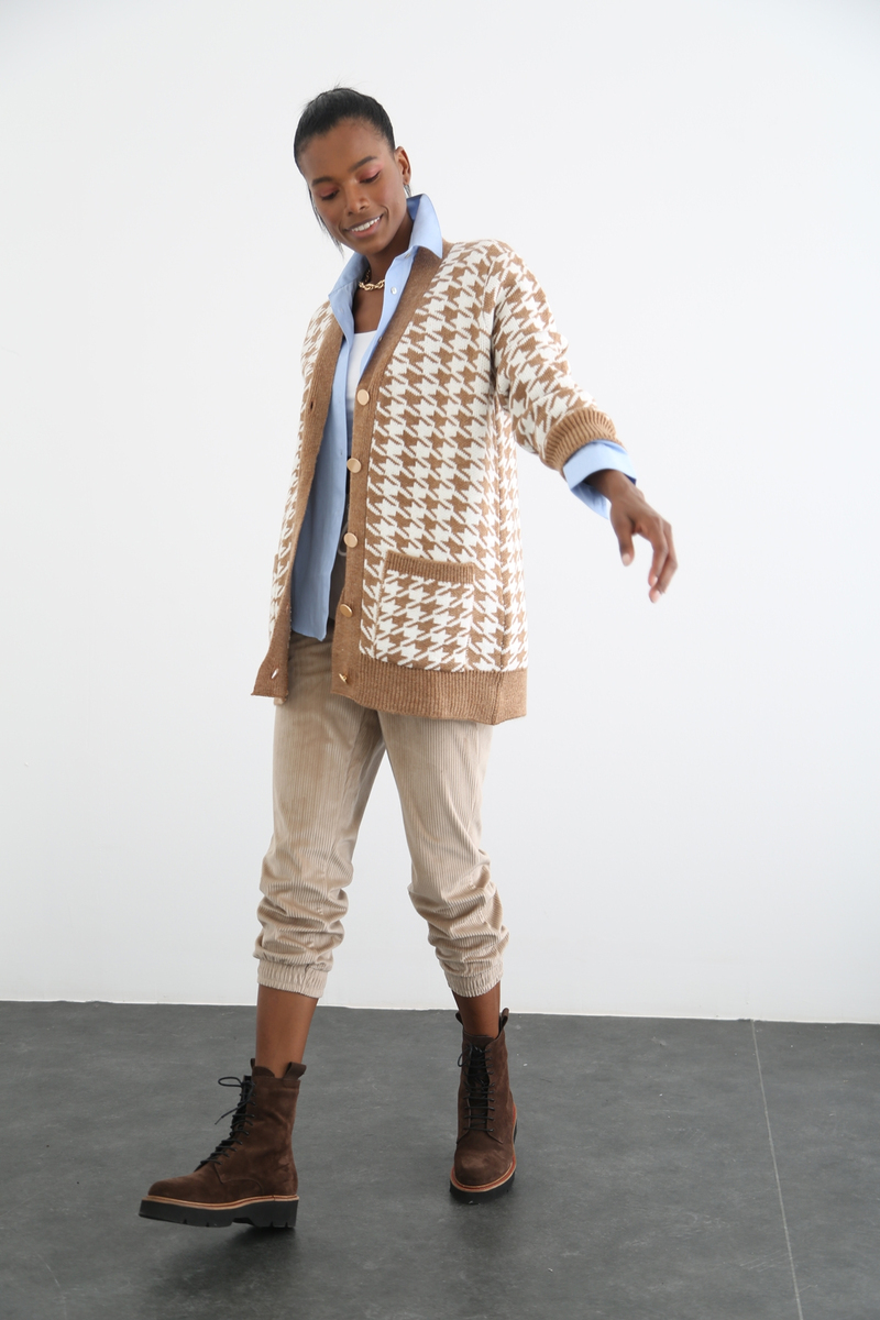Bej Kadife Fitilli Jogger Pantolon 3385