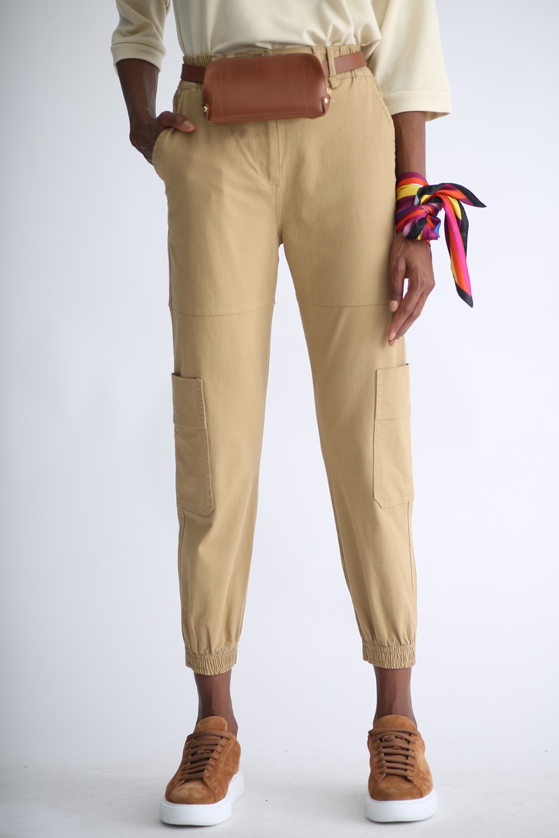 Bej Kargo Cep Pantolon 