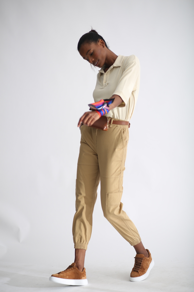 Bej Kargo Cep Pantolon 
