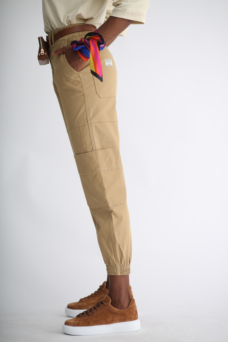 Bej Kargo Cep Pantolon 