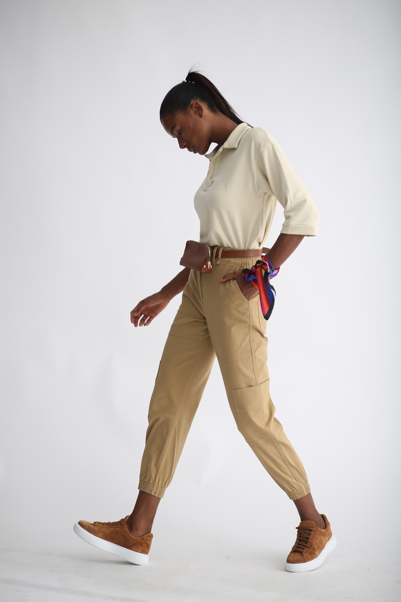 Bej Kargo Cep Pantolon 