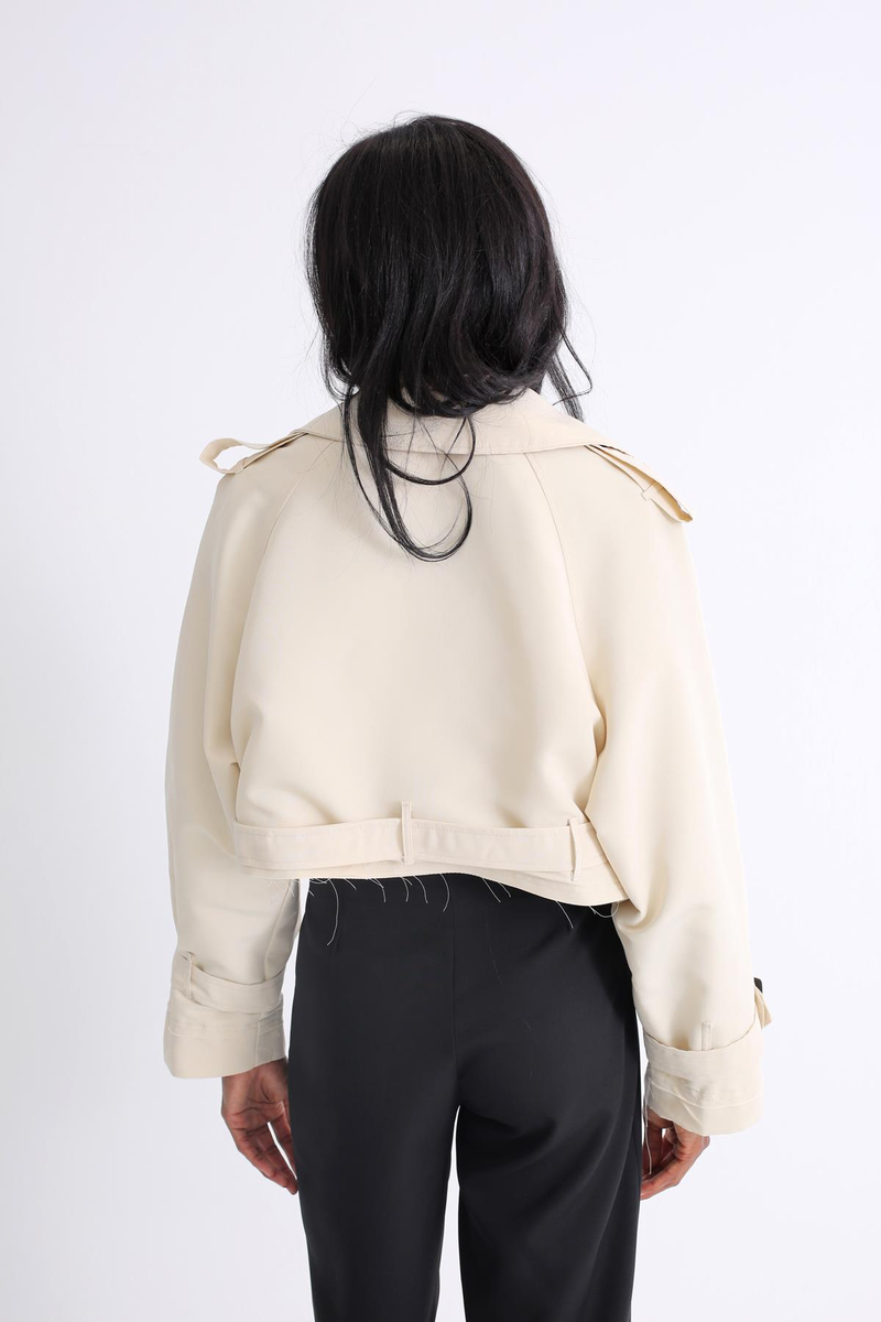 Bej Kemerli Kısa Trenchcoat 54316