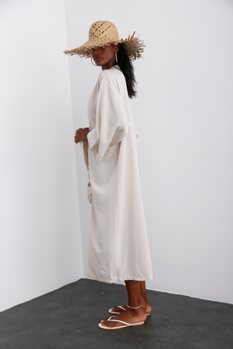 Bej Kuşaklı Kimono 70029