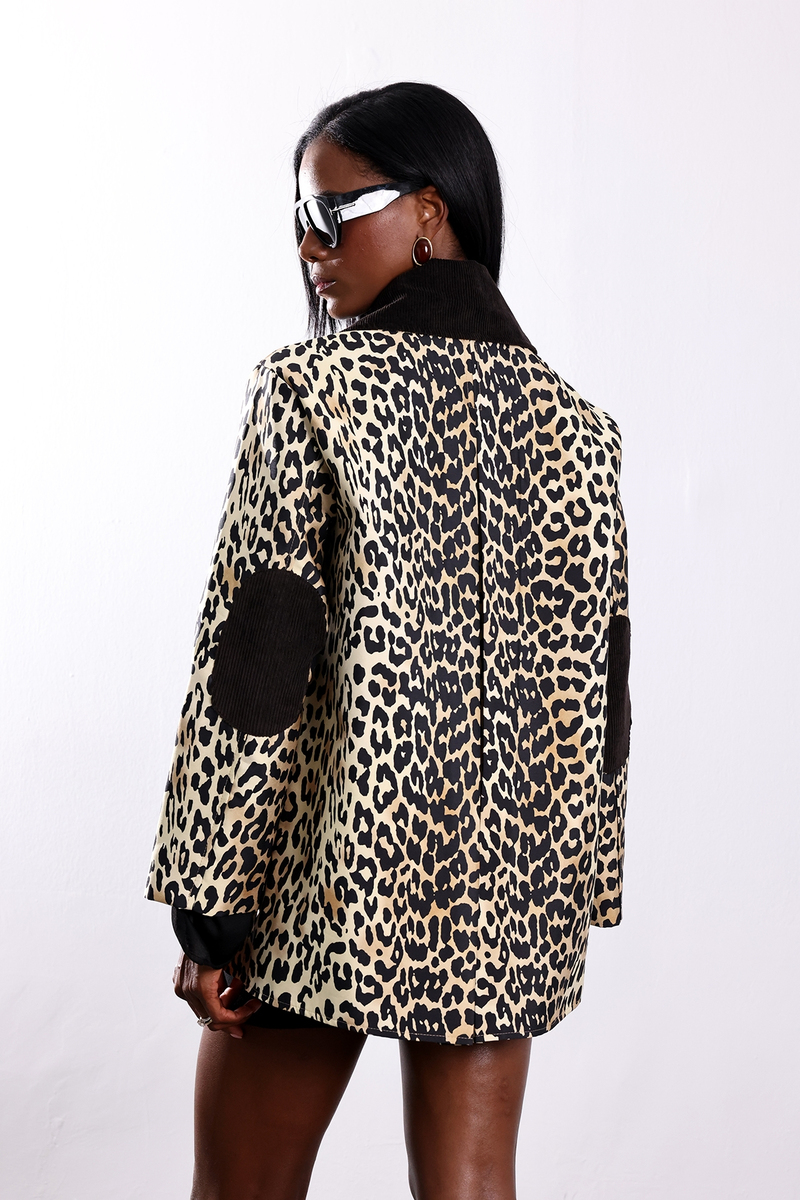 Bej Leopar Desenli Ceket 4923