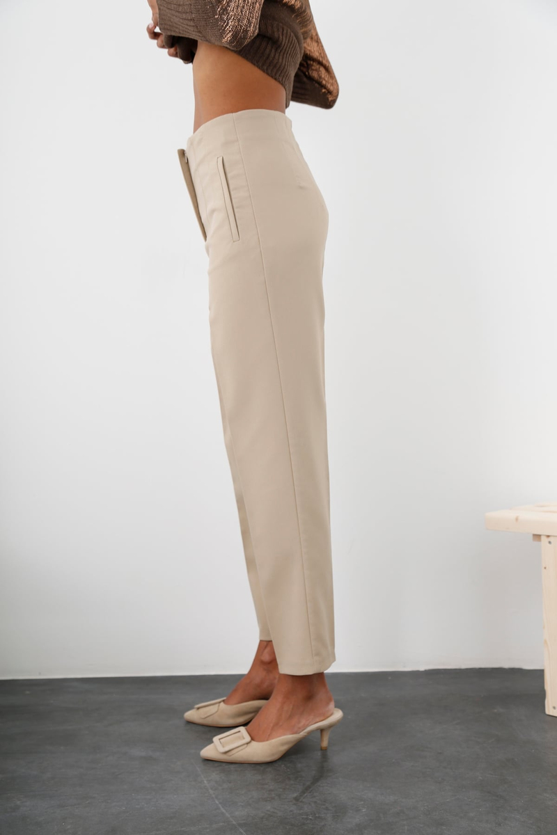 Bej Önü Flatolu Pantolon 5113