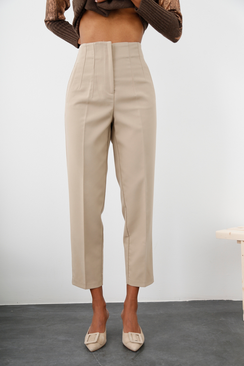 Bej Önü Flatolu Pantolon 5113