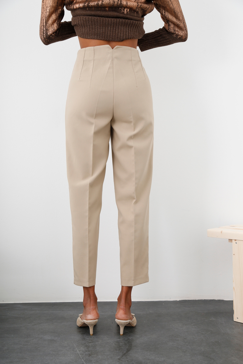 Bej Önü Flatolu Pantolon 5113