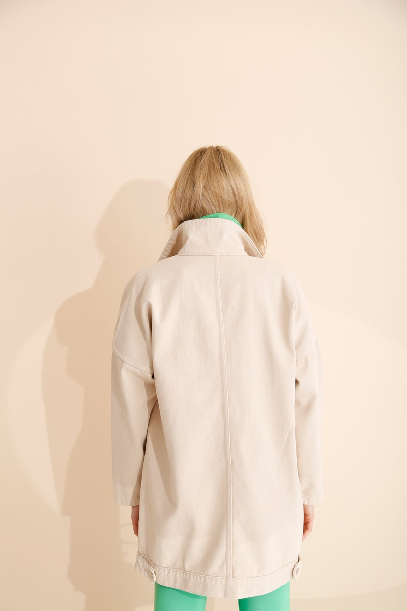 Bej Oversize Kot Ceket 2005