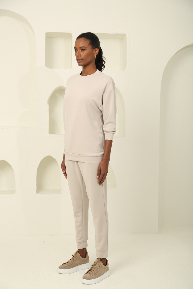 Bej Oversize Modal Takım 