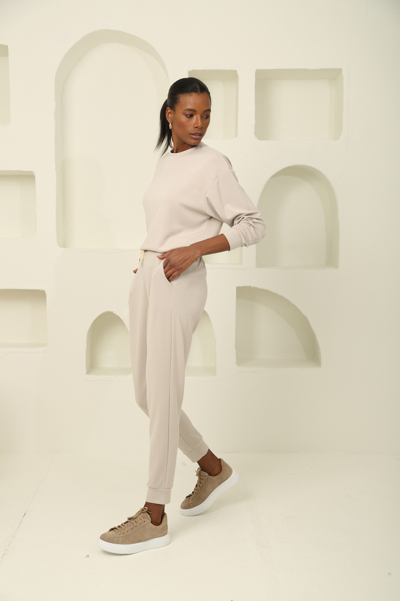 Bej Oversize Modal Takım 