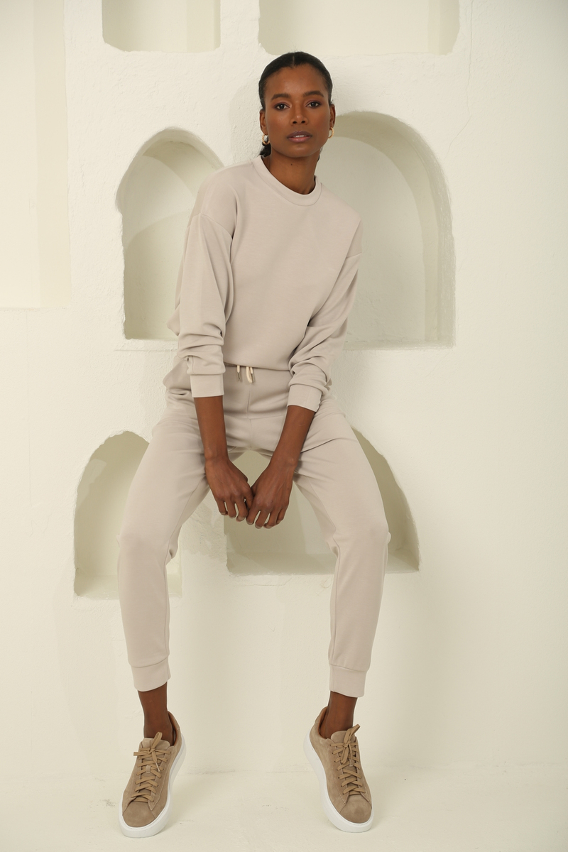 Bej Oversize Modal Takım 
