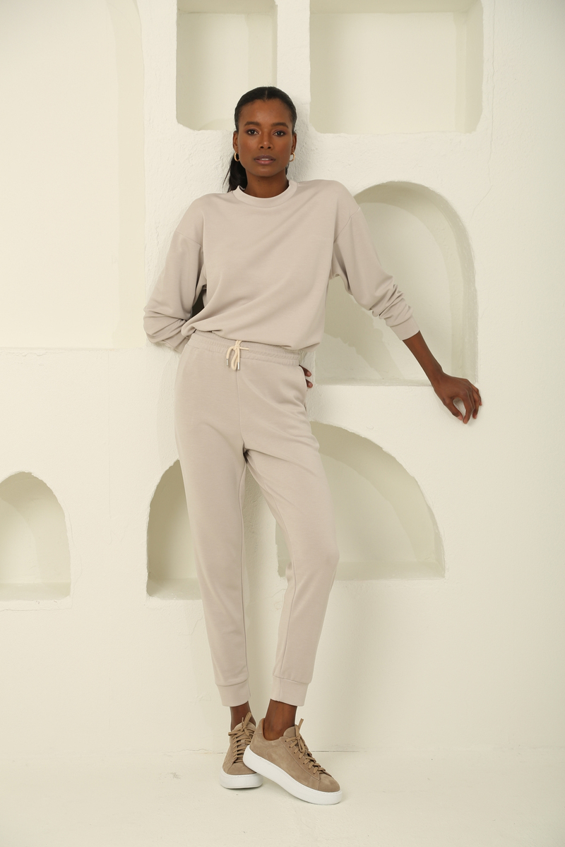 Bej Oversize Modal Takım 