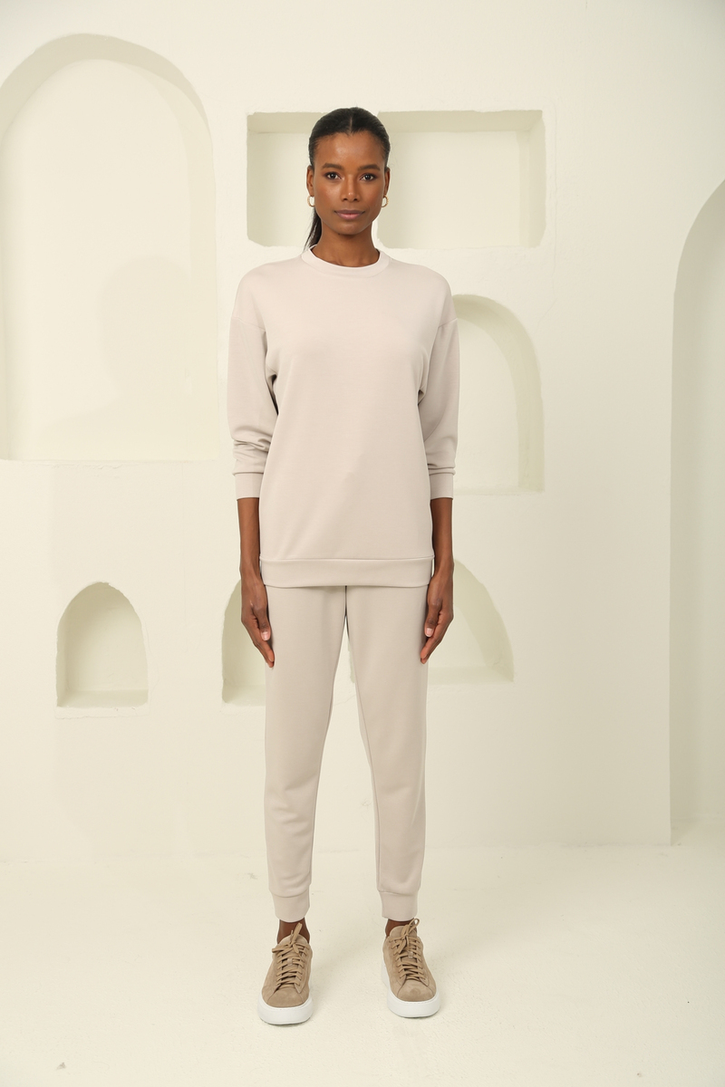Bej Oversize Modal Takım 
