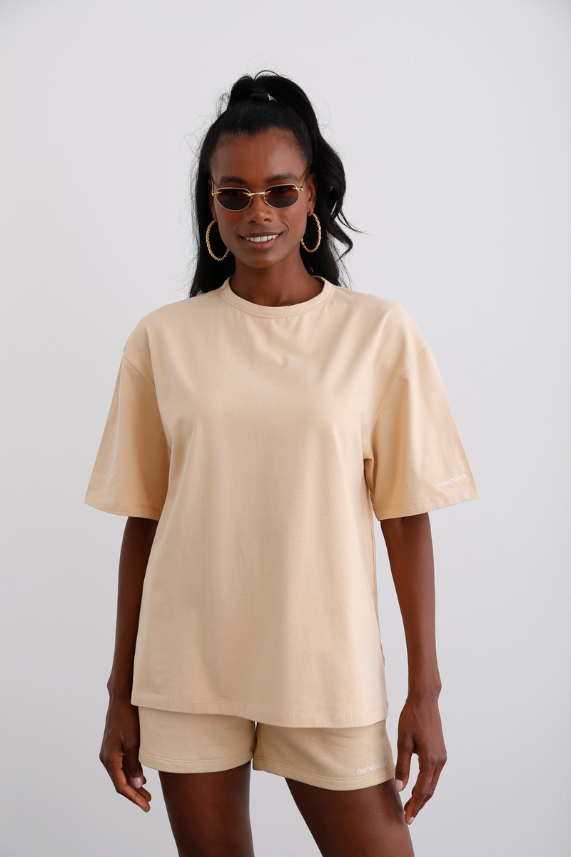 Bej Oversize Tshirt 