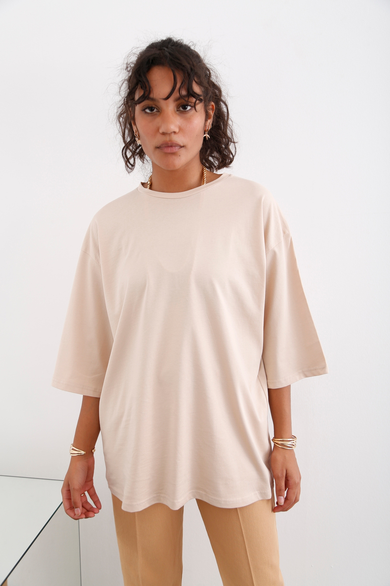Bej Oversize Tshirt 18740