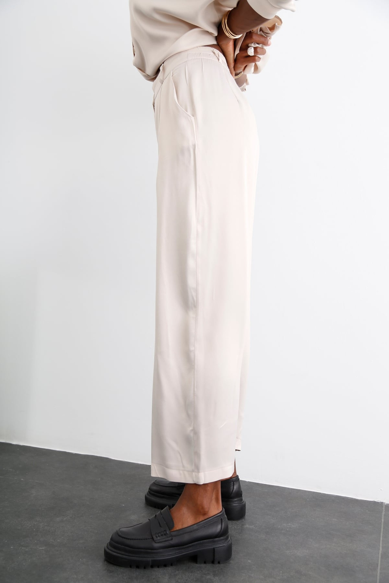 Bej Saten Pantolon 50497