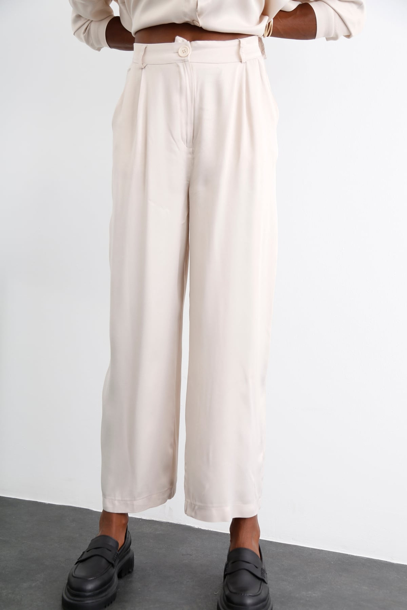 Bej Saten Pantolon 50497