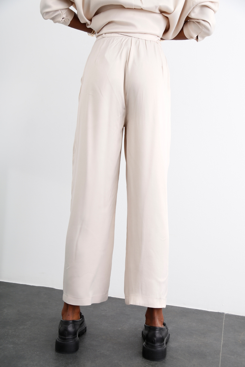 Bej Saten Pantolon 50497