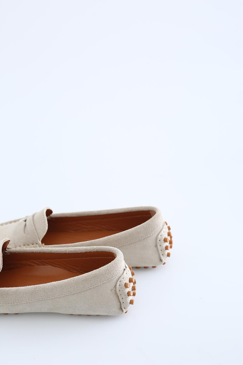 Bej Süet Klasik Loafer 