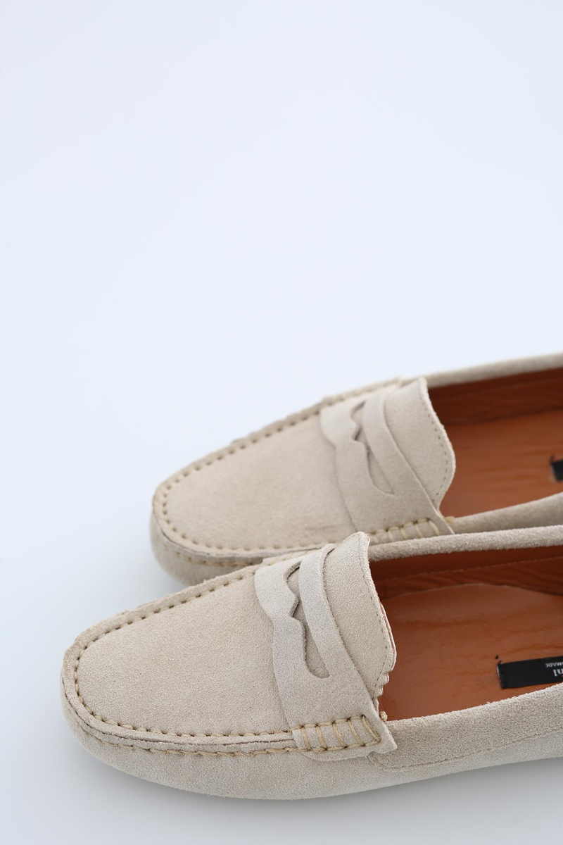Bej Süet Klasik Loafer 