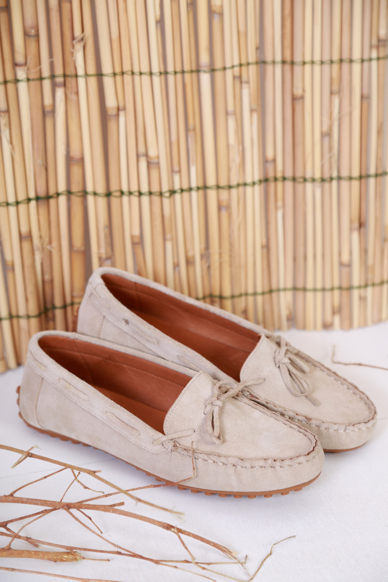 Bej Süet Loafer