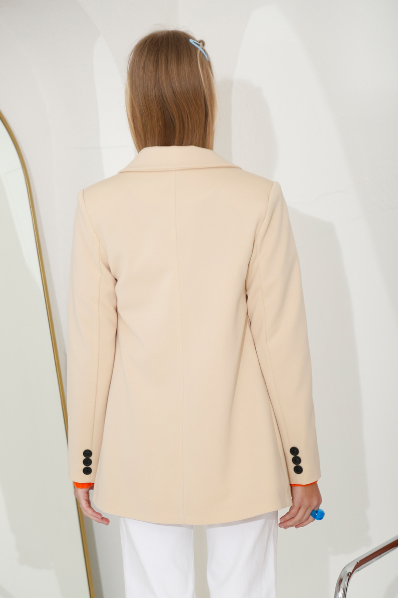 Bej Tek Düğme Blazer Ceket 3133-05