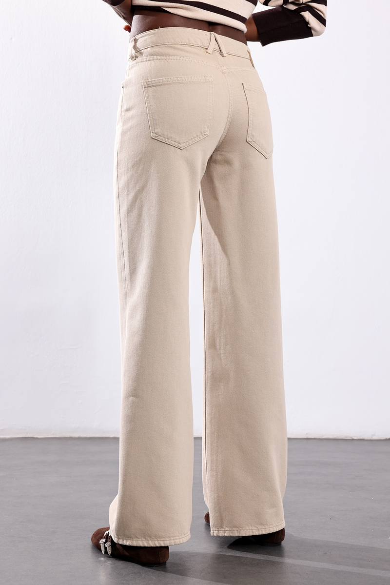Bej Wide Leg Jean 