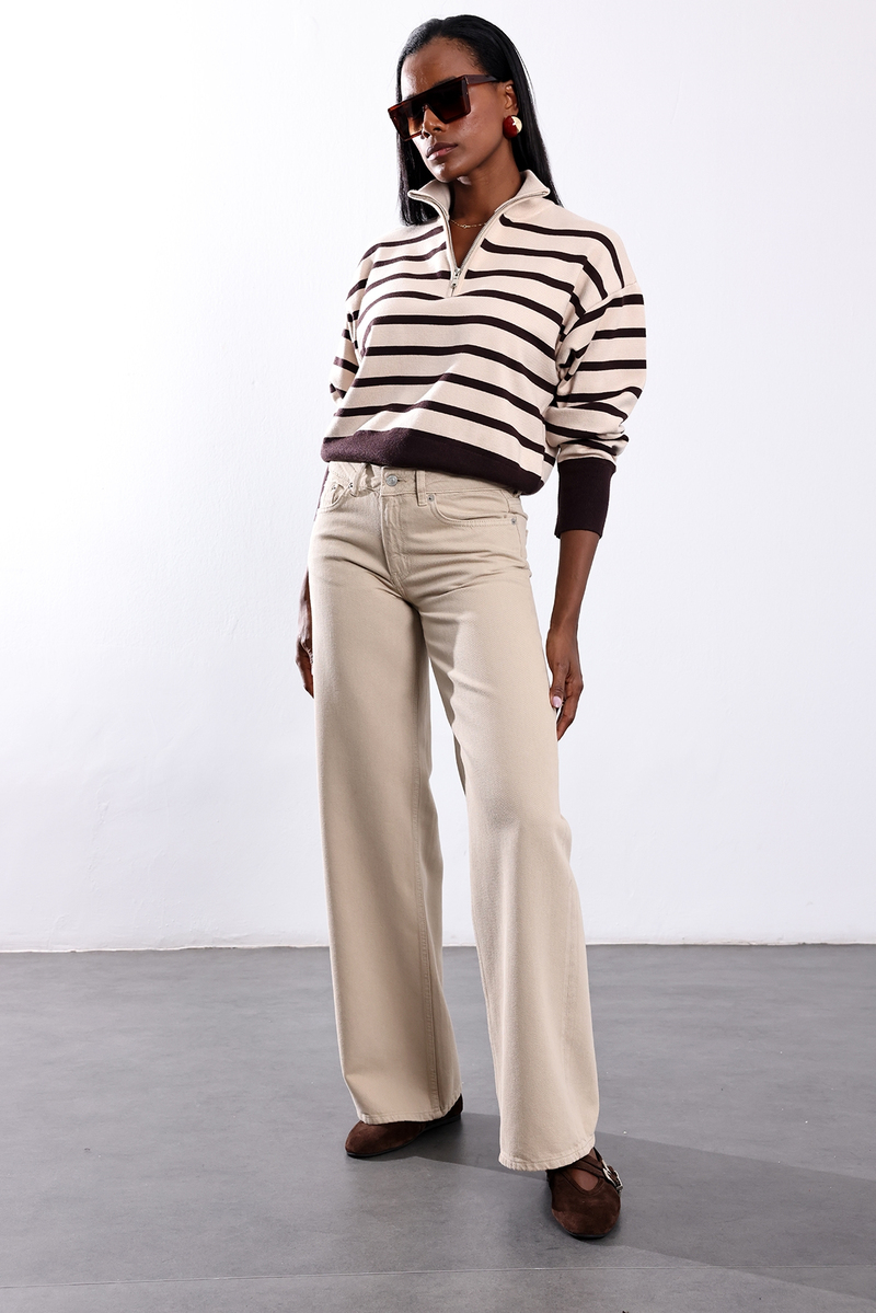 Bej Wide Leg Jean 