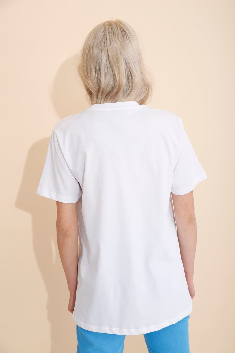Beyaz Ayıcık Baskılı Tshirt-6 210023
