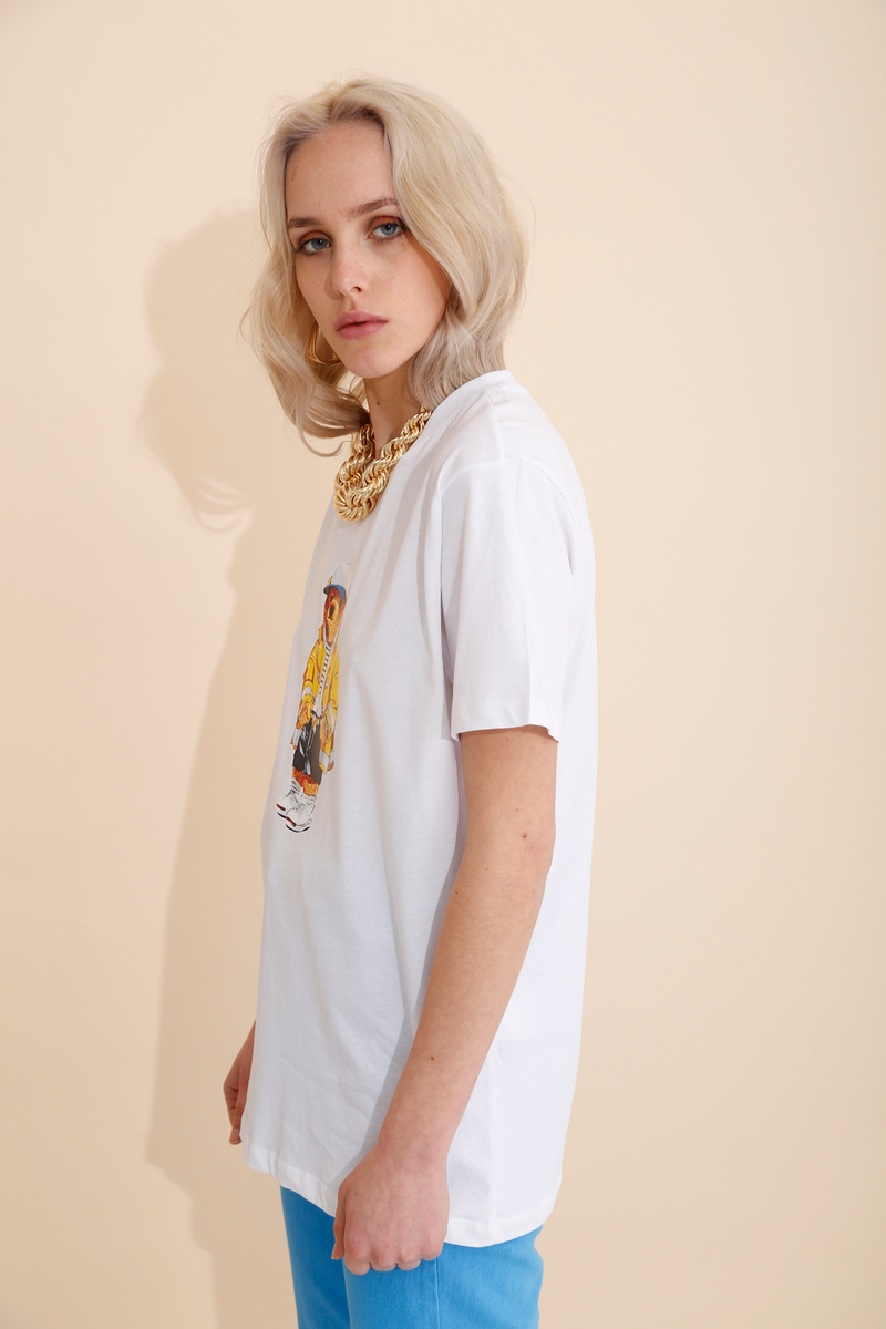 Beyaz Ayıcık Baskılı Tshirt-6 210023