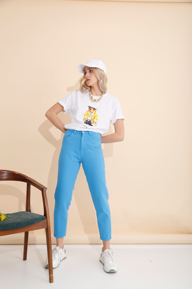 Beyaz Ayıcık Baskılı Tshirt-6 210023