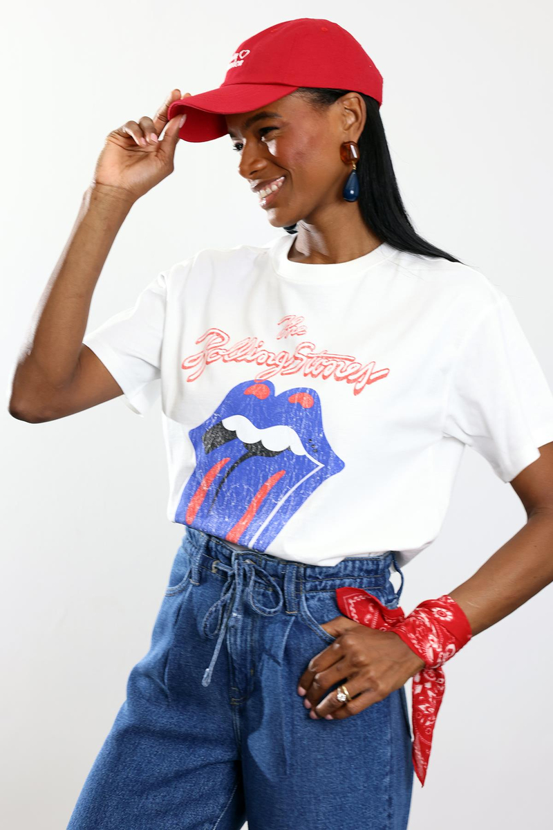 Beyaz Baskılı Oversize Tişört 