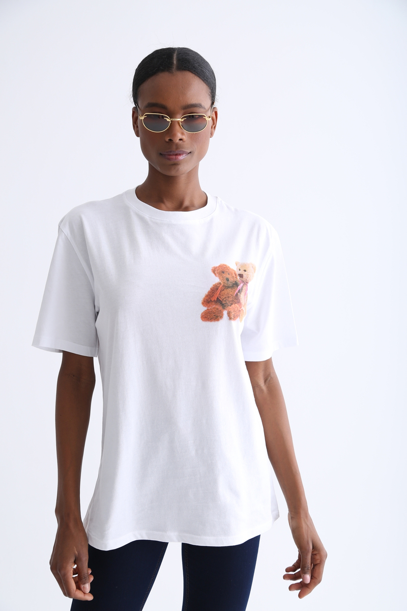Beyaz Best Homies Baskılı Tshirt 1423-2
