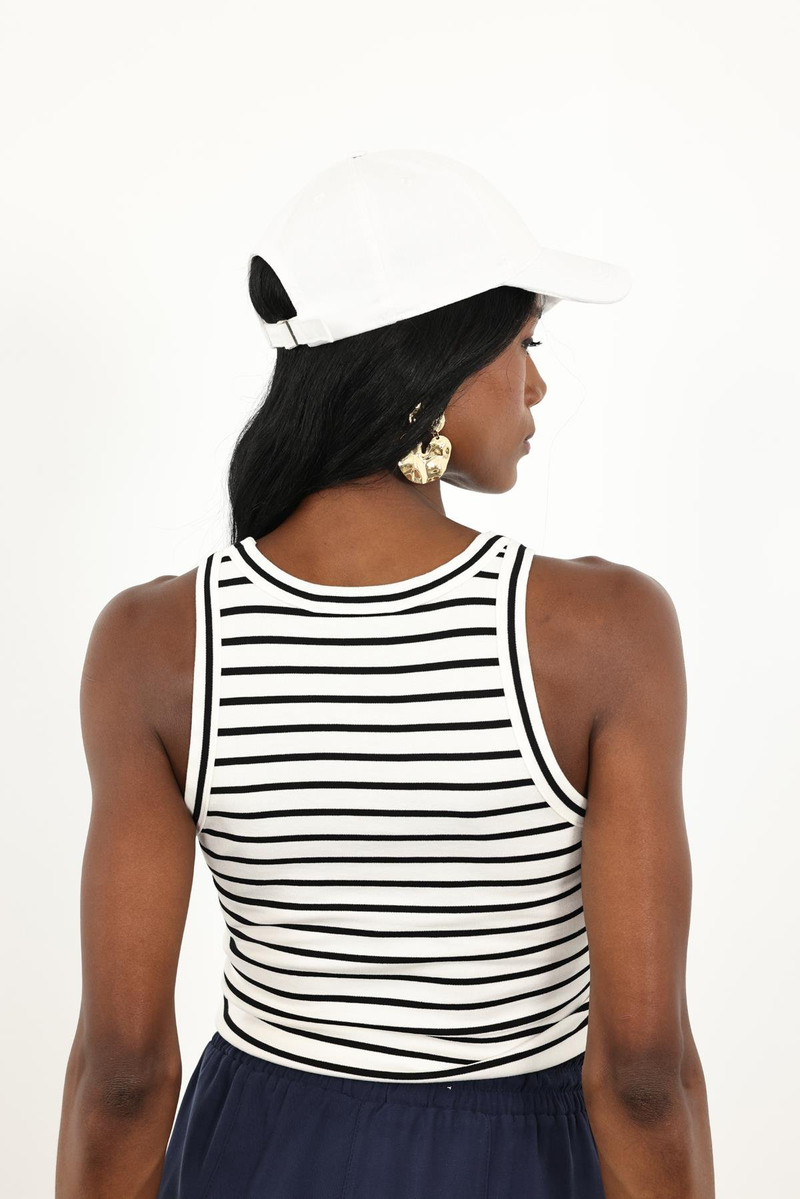 Beyaz Çizgili U Yaka Atlet 16822