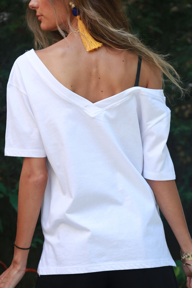 Beyaz Dantelli Tshirt