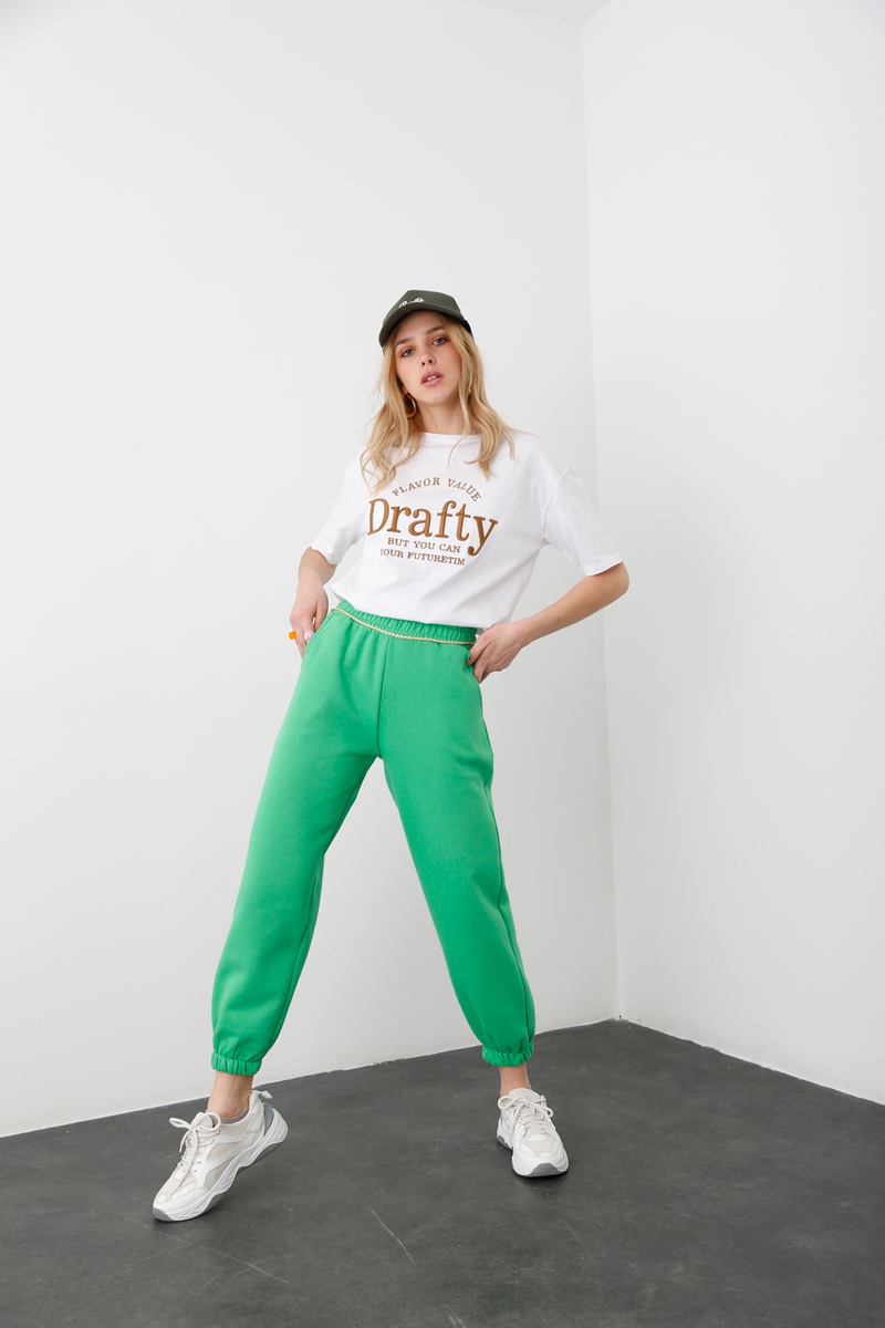 Beyaz Drafty Nakışlı Tshirt 3652
