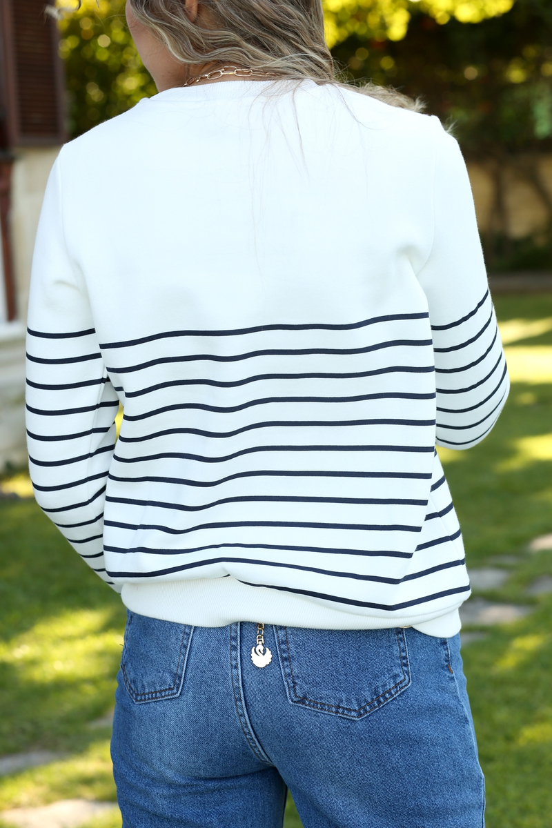 Beyaz Esprıt Baskılı Sweatshirt 
