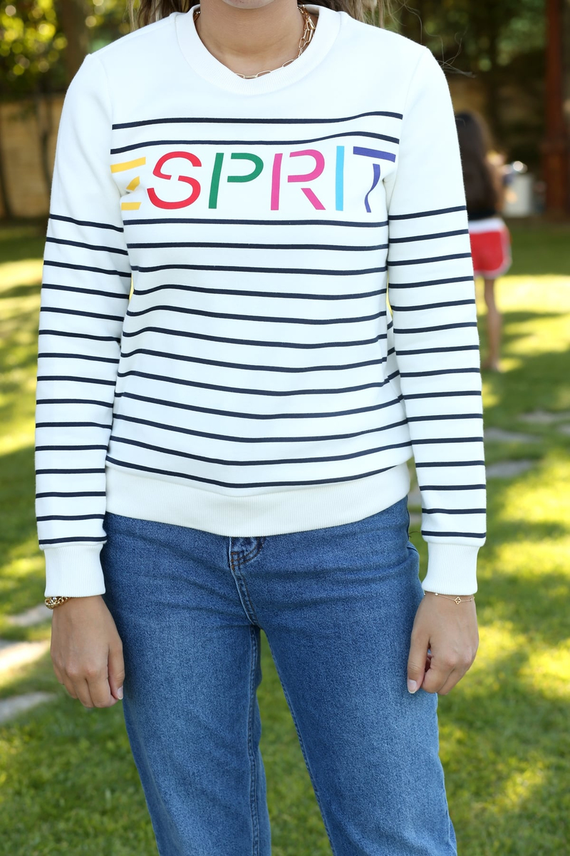 Beyaz Esprıt Baskılı Sweatshirt 