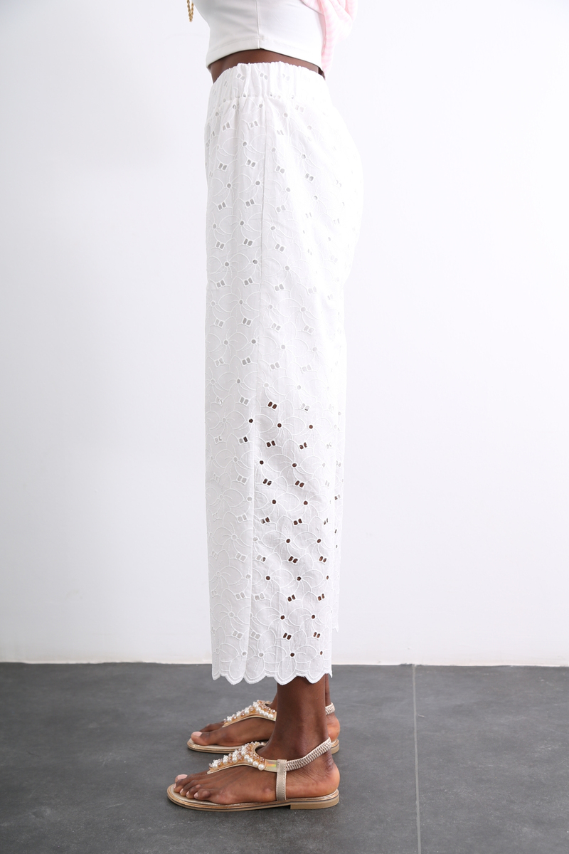Beyaz Fistolu Pantolon 25225