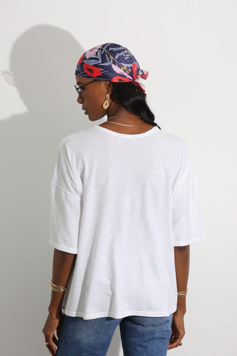 Beyaz Flamlı Tshirt 0304
