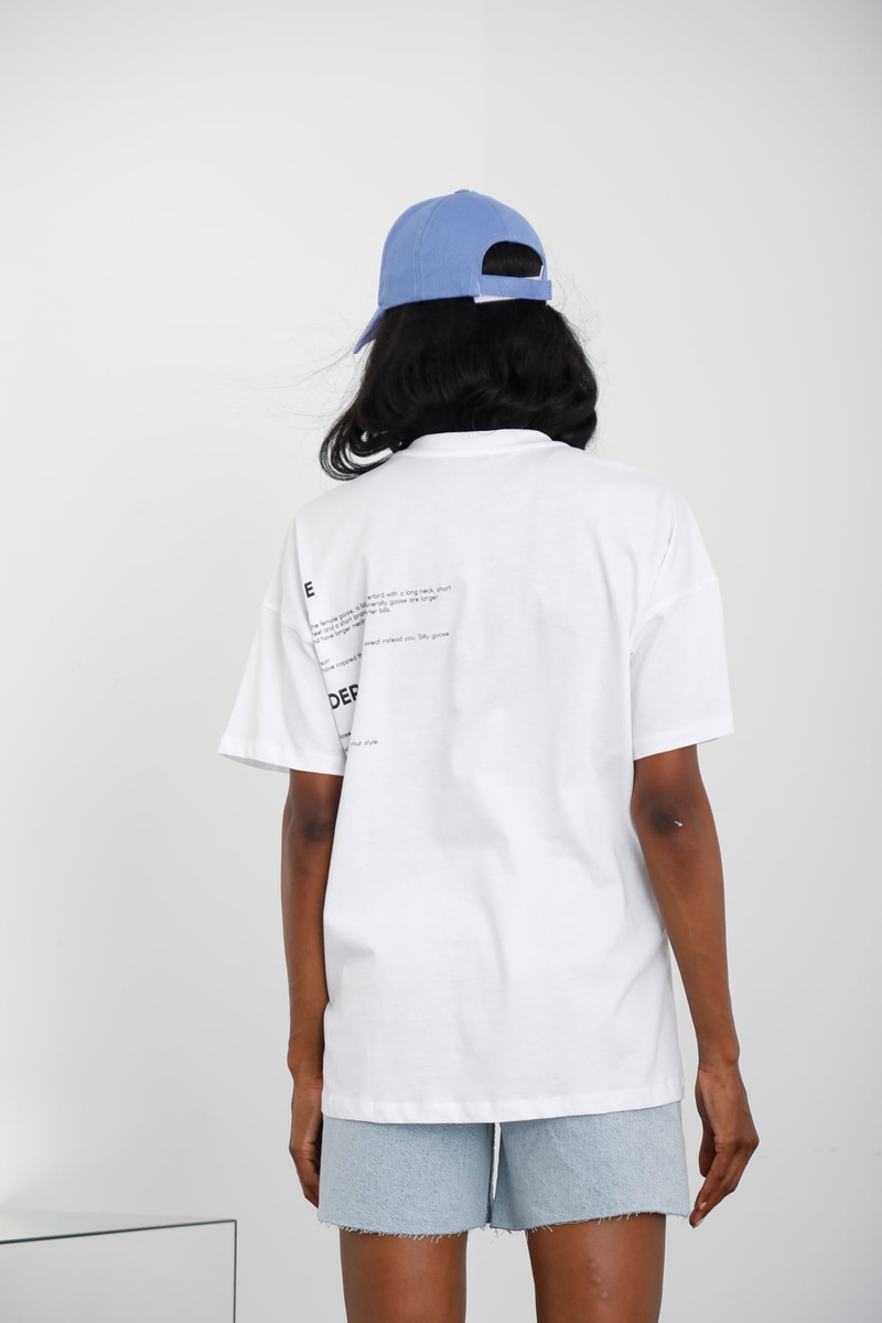 Beyaz Goose&Gander Baskılı Tshirt 210006