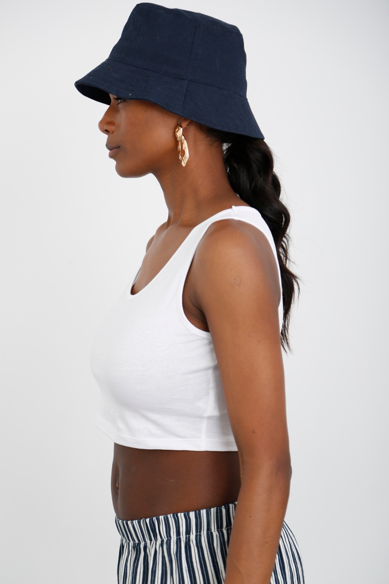 Beyaz Halter Yaka Crop 0168