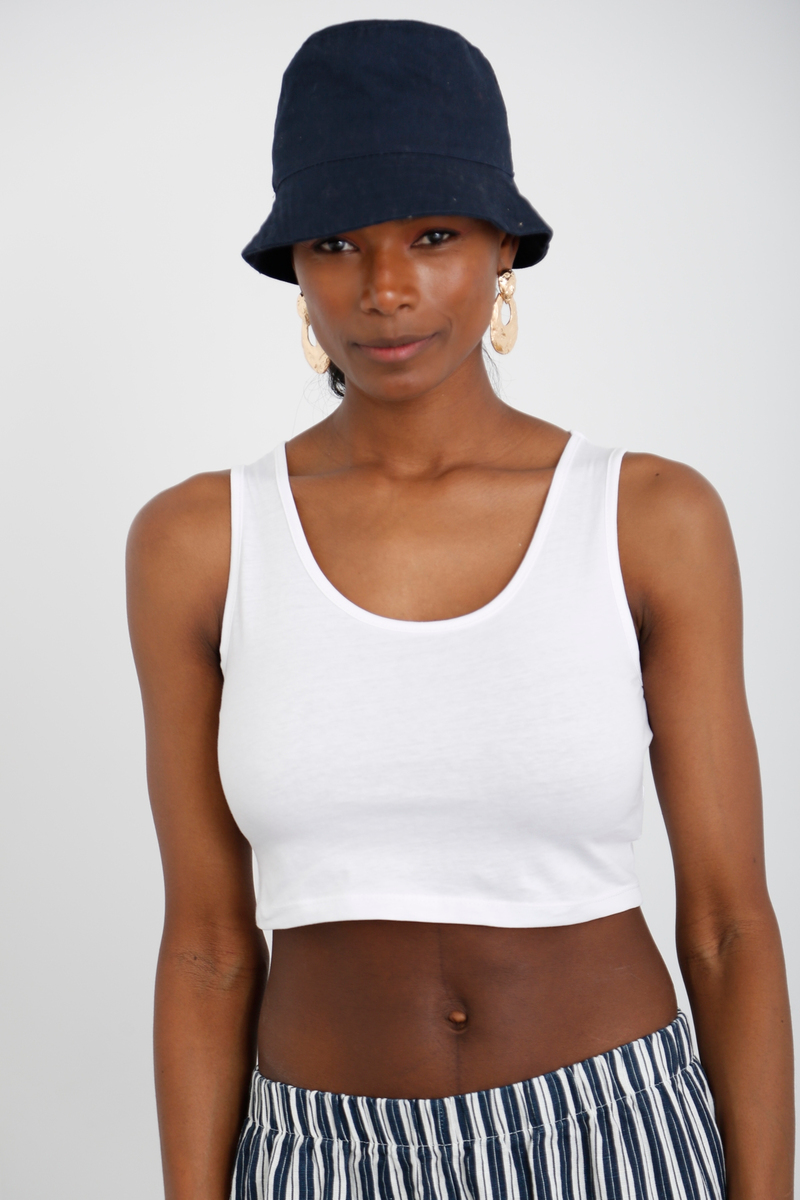 Beyaz Halter Yaka Crop 0168